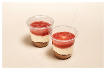 Cheesecake citron crumble spéculos coulis fruits rouges