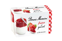Yaourt sucré avec morceaux de fraise Yaourt sucré avec morceaux de fraise