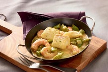 Curry de cabillaud et gambas