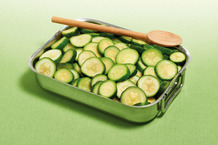 Courgette en rondelles coupe lisse