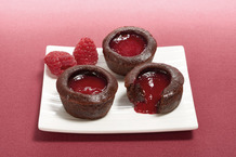 Mini-fondant chocolat coeur framboise