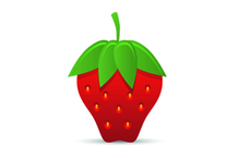 Crème glacée fraise avec morceaux de fraise